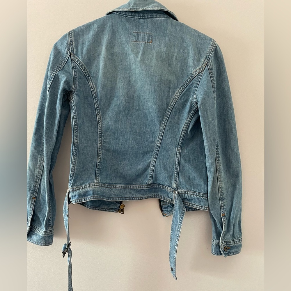 Vintage D&G Dolce & Gabbana Light Blue Denim Belted Jacket XS Y2K - Picture 2 of 14